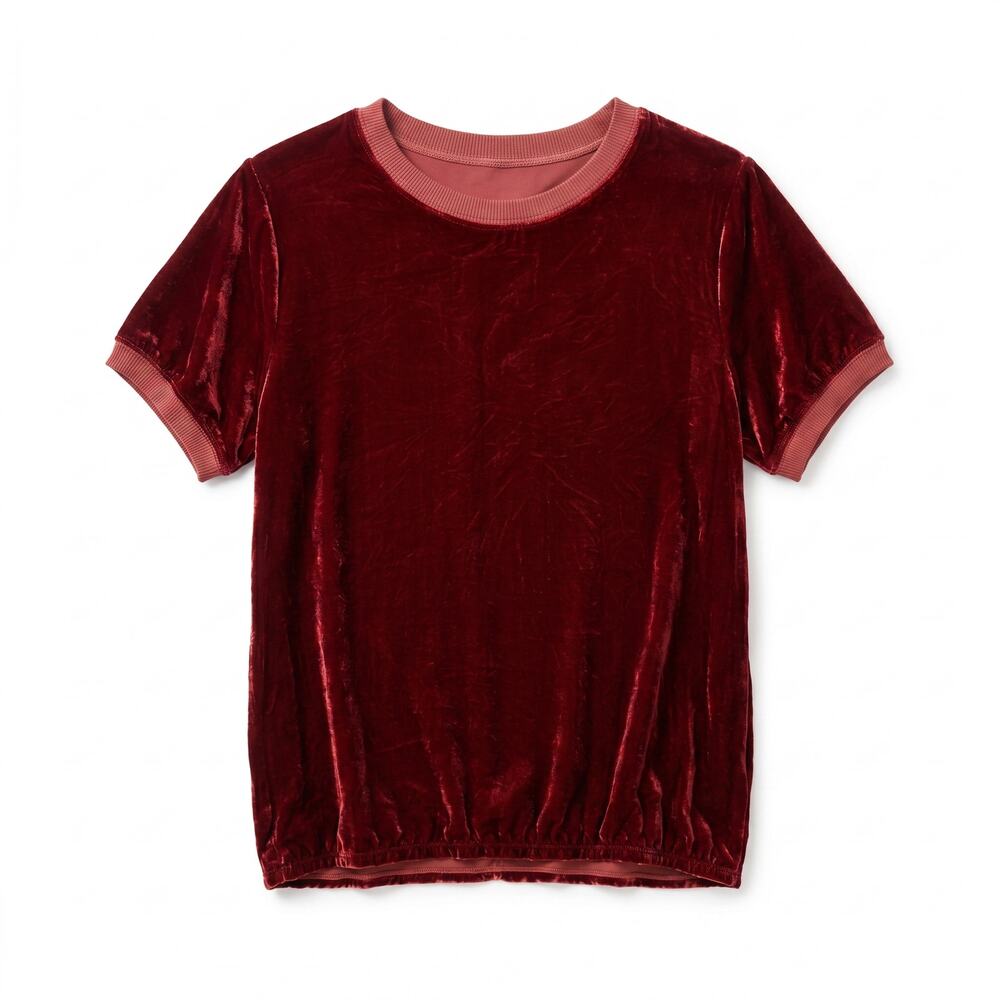 Johnny Was Crushed Velvet Short Sleeve Ringer Tee Top
